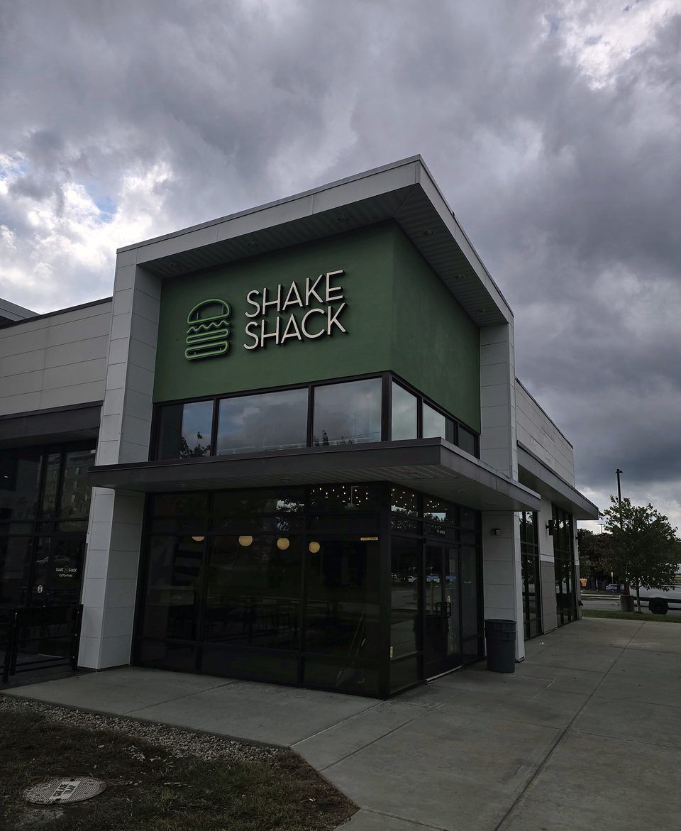 Shake Shack, Clifton Park - EIFS finish coat repair on the storefront feature panel for the general contractor, 2026.